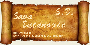 Sava Dulanović vizit kartica